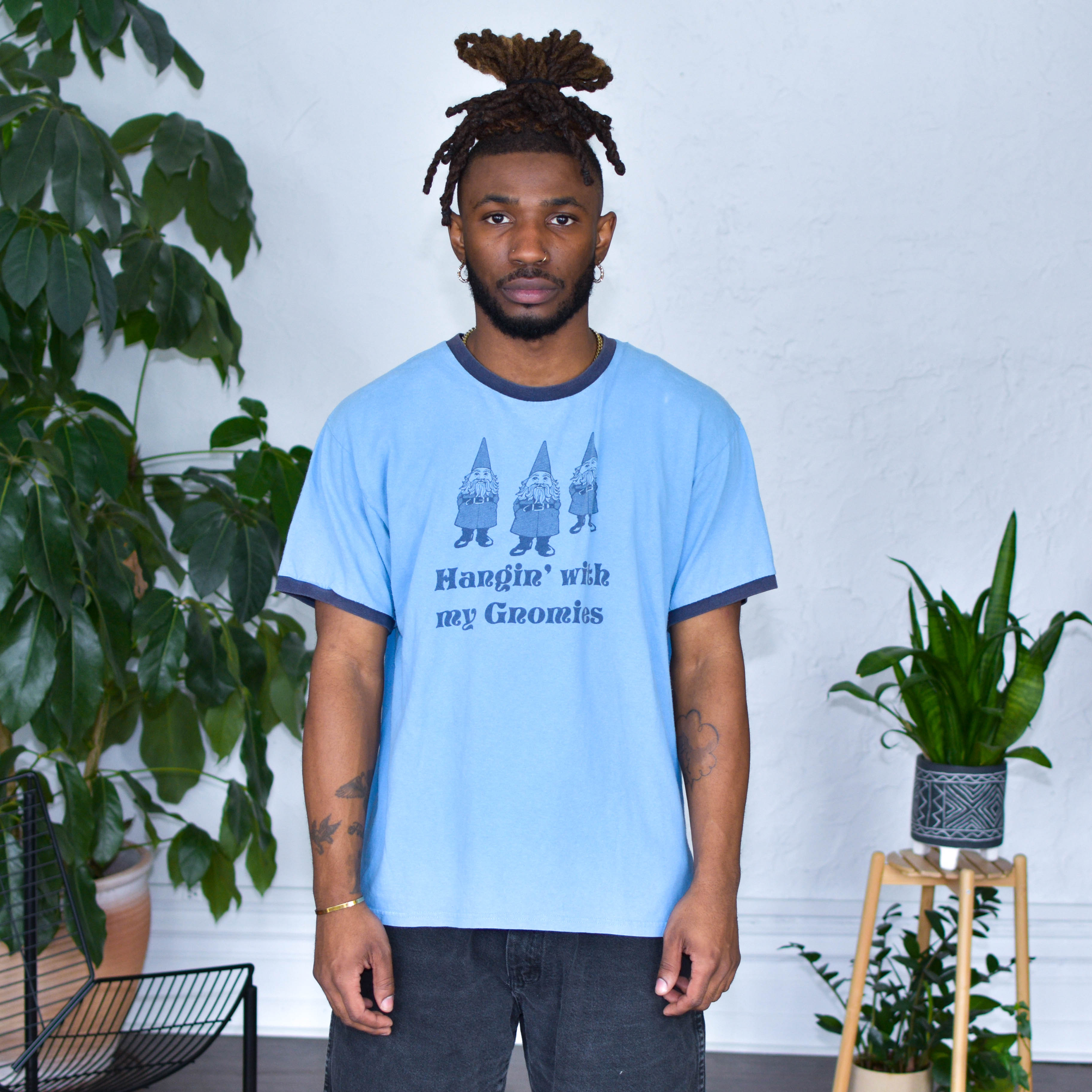 Vintage "Hanging with my Gnomies" Ringer Graphic T-Shirt