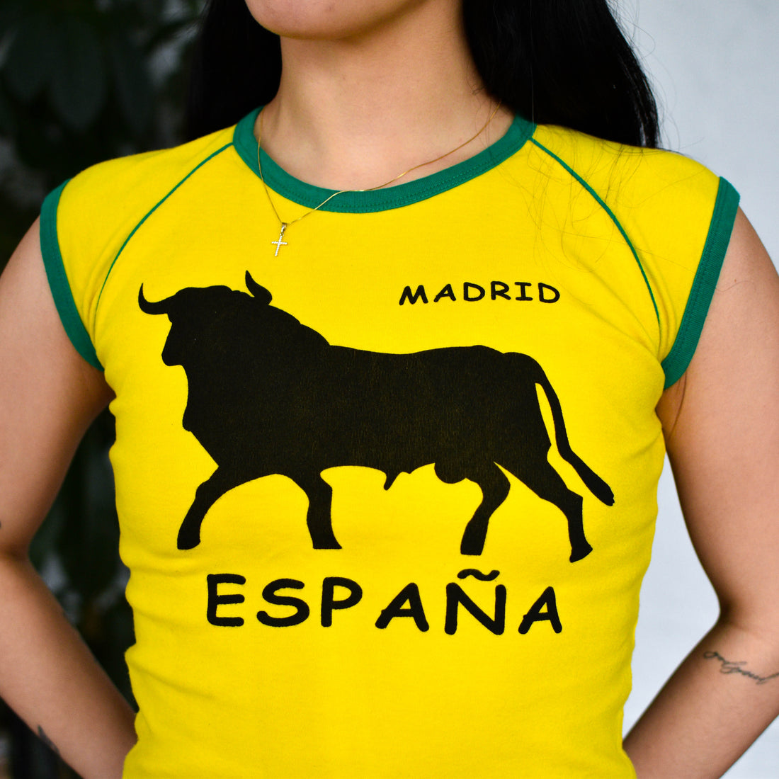 Vintage Y2K Femme Madrid Ringer Graphic T-Shirt