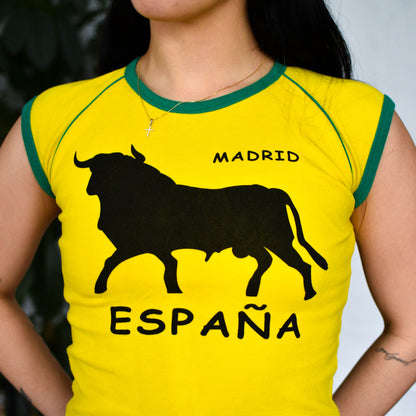Vintage Y2K Femme Madrid Ringer Graphic T-Shirt