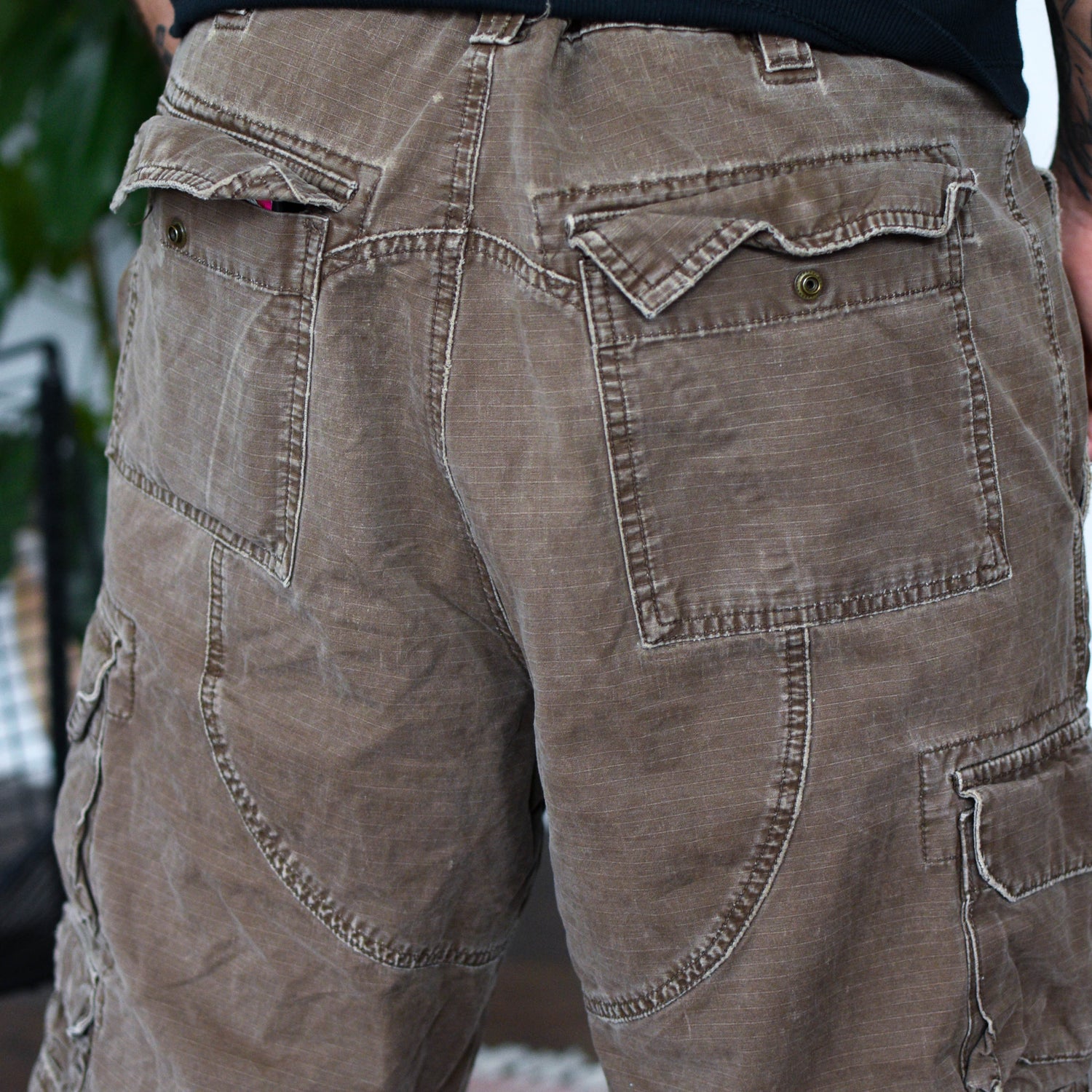 Vintage Mossimo Brown Ripstop Cargo Shorts