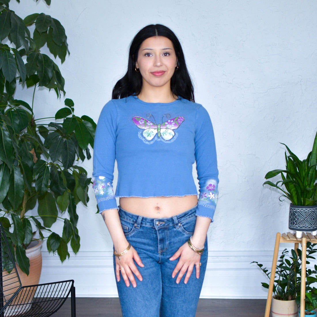 Vintage Y2K UR it Butterfly Baby Tee