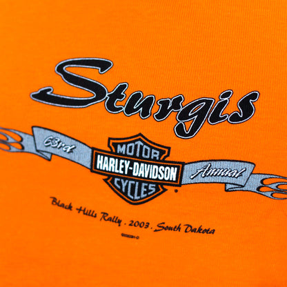 Vintage 2003 Harley Davidson Sturgis Orange Tank Top
