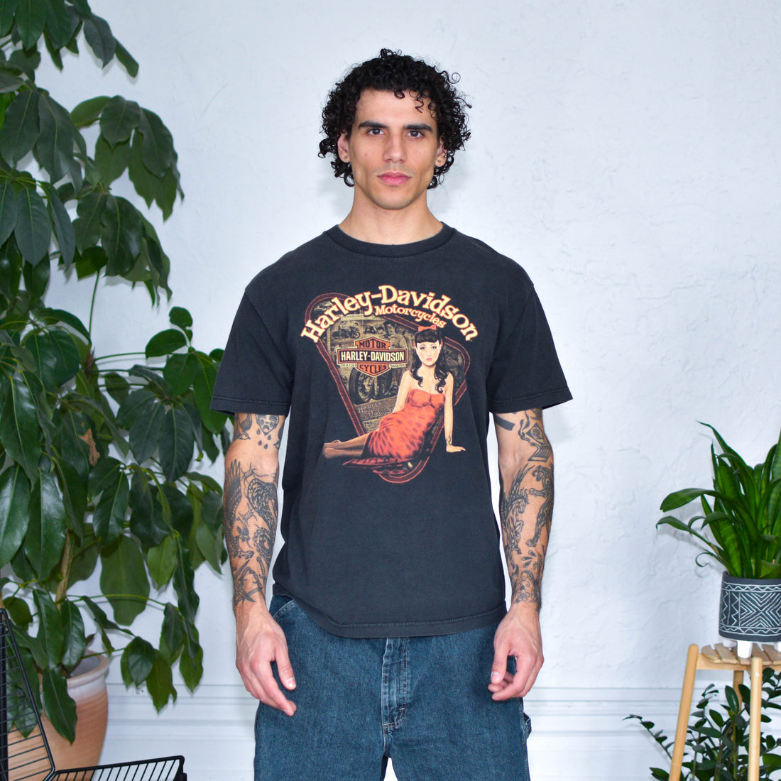 Vintage Harley Davidson Perugia Italy Graphic T-Shirt
