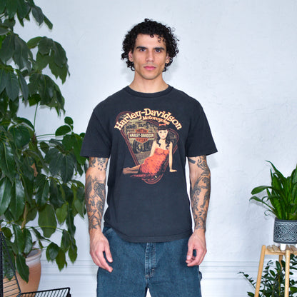 Vintage Harley Davidson Perugia Italy Graphic T-Shirt