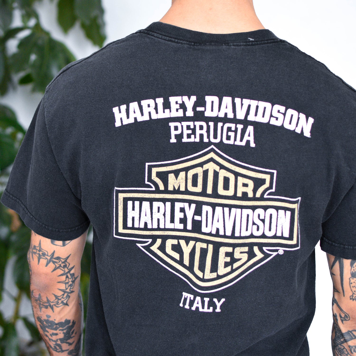 Vintage Harley Davidson Perugia Italy Graphic T-Shirt