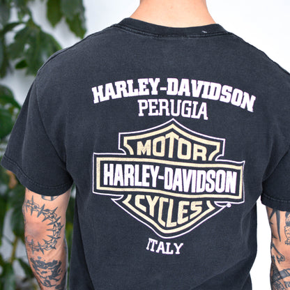 Vintage Harley Davidson Perugia Italy Graphic T-Shirt