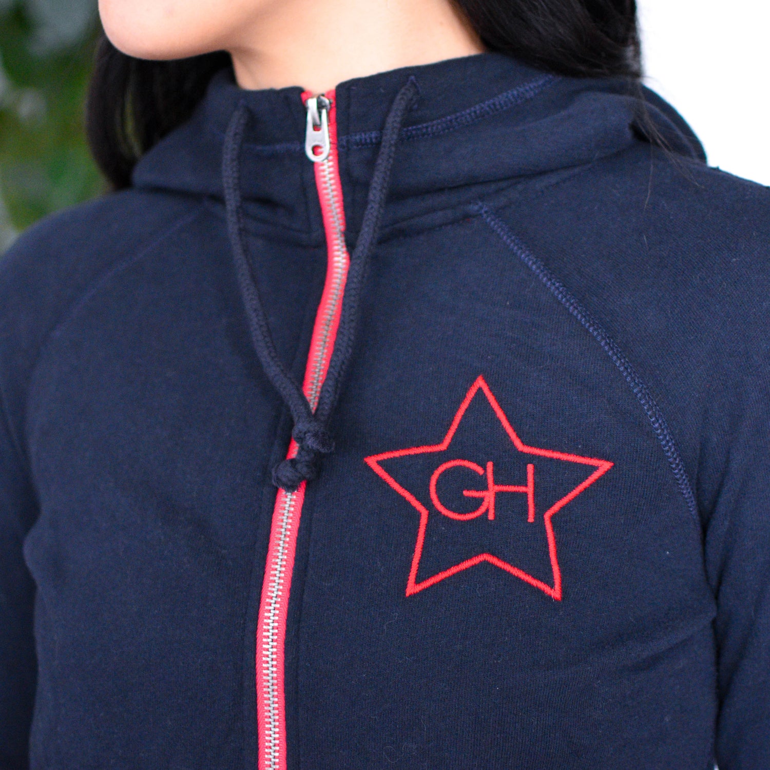 Vintage 2000s Gilly Hicks Navy Knit Zip-Up Hoodie
