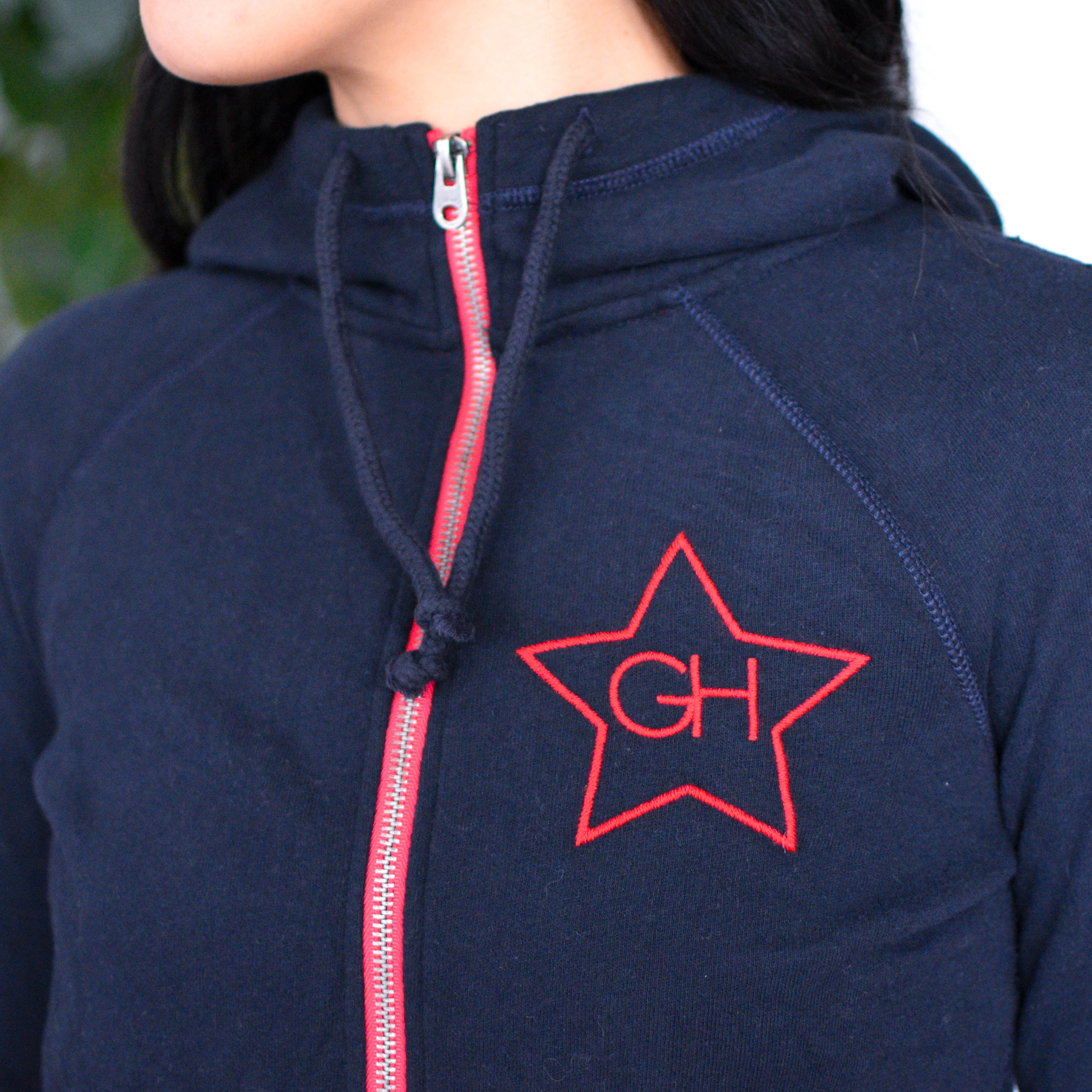 Vintage 2000s Gilly Hicks Navy Knit Zip-Up Hoodie