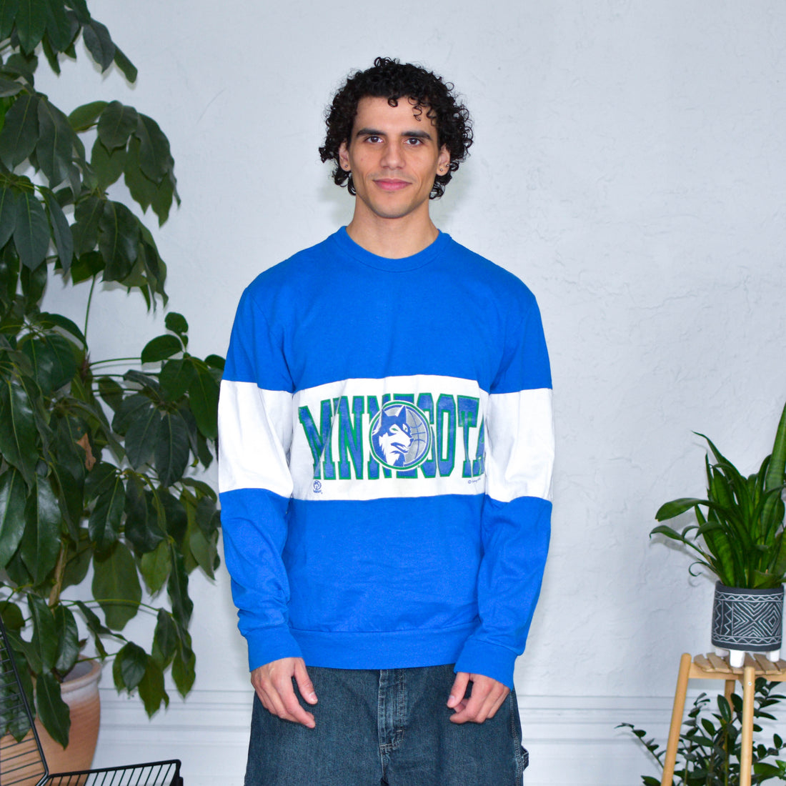 Vintage 90s Minnesota Timberwolves Nutmeg Mills Long Sleeve Shirt