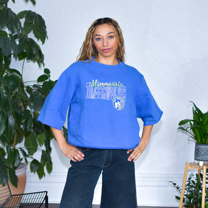 Vintage 90s Minnesota Timberwolves Cropped Sweatshirt