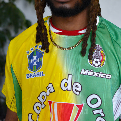 Vintage 2003 Brazil &amp; Mexico National Team Copa De Oro Split Jersey