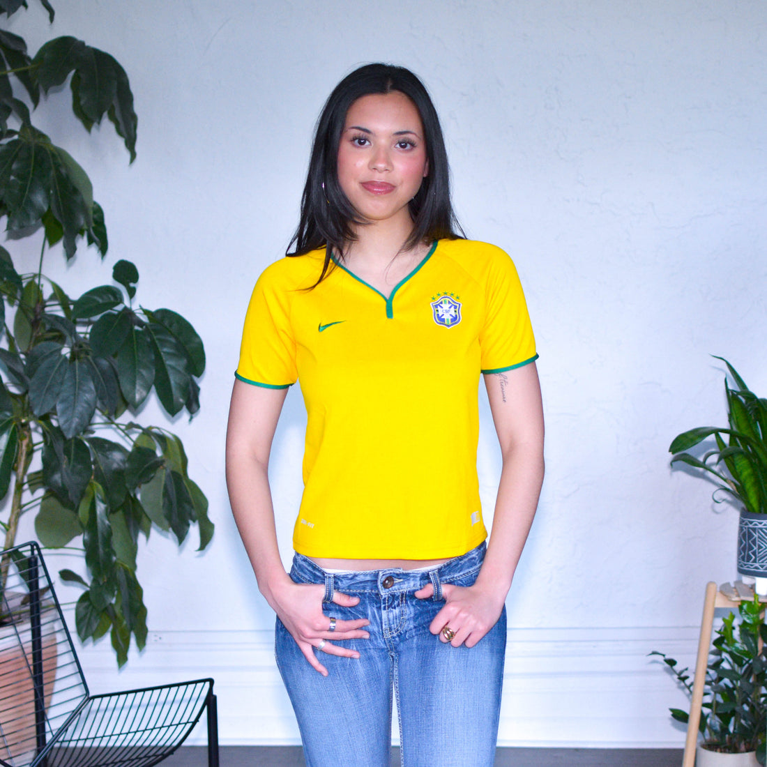 Vintage 2014 Nike Brazil World Cup Femme Jersey