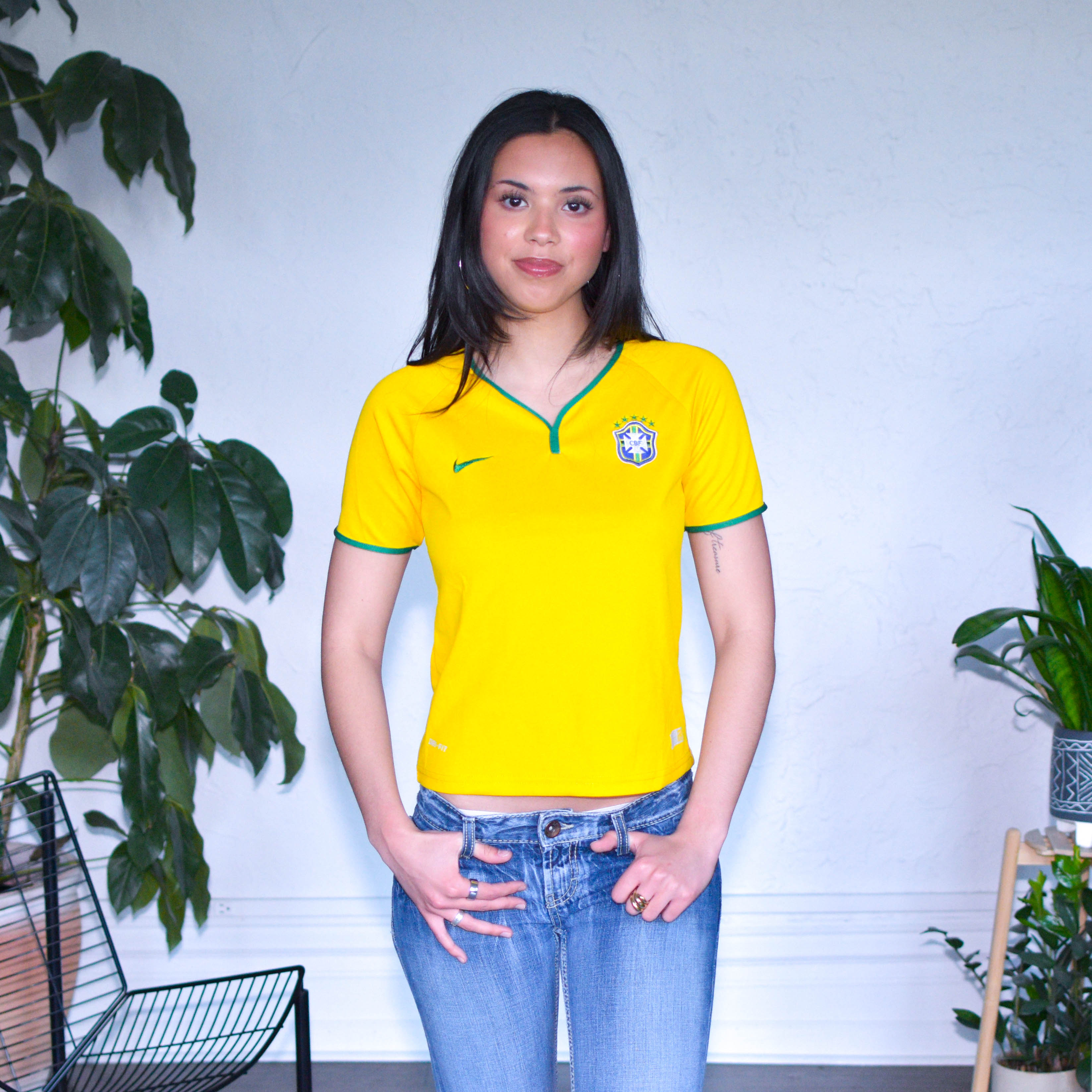 Vintage 2014 Nike Brazil World Cup Femme Jersey