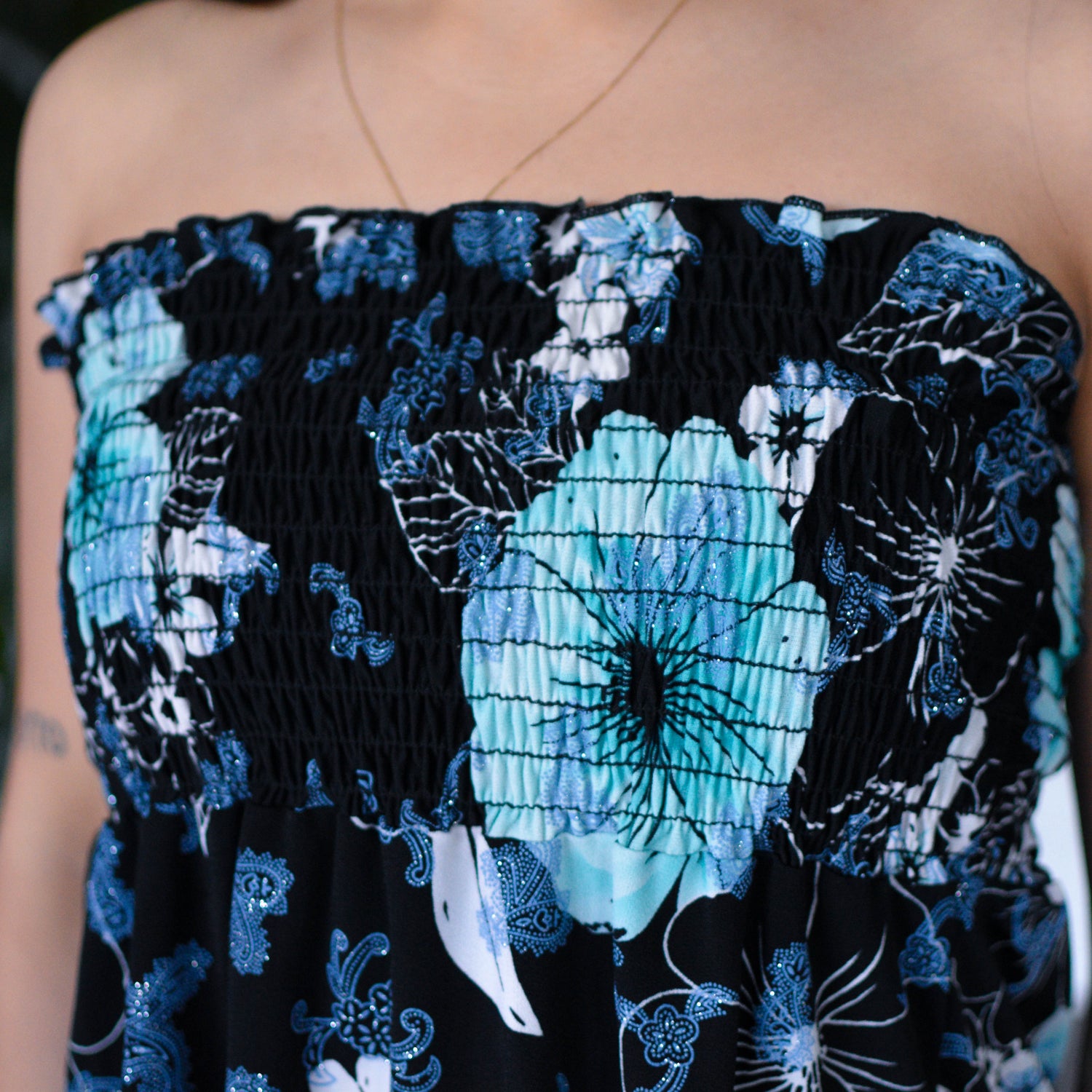 Vintage Y2K Blue Floral Blouse