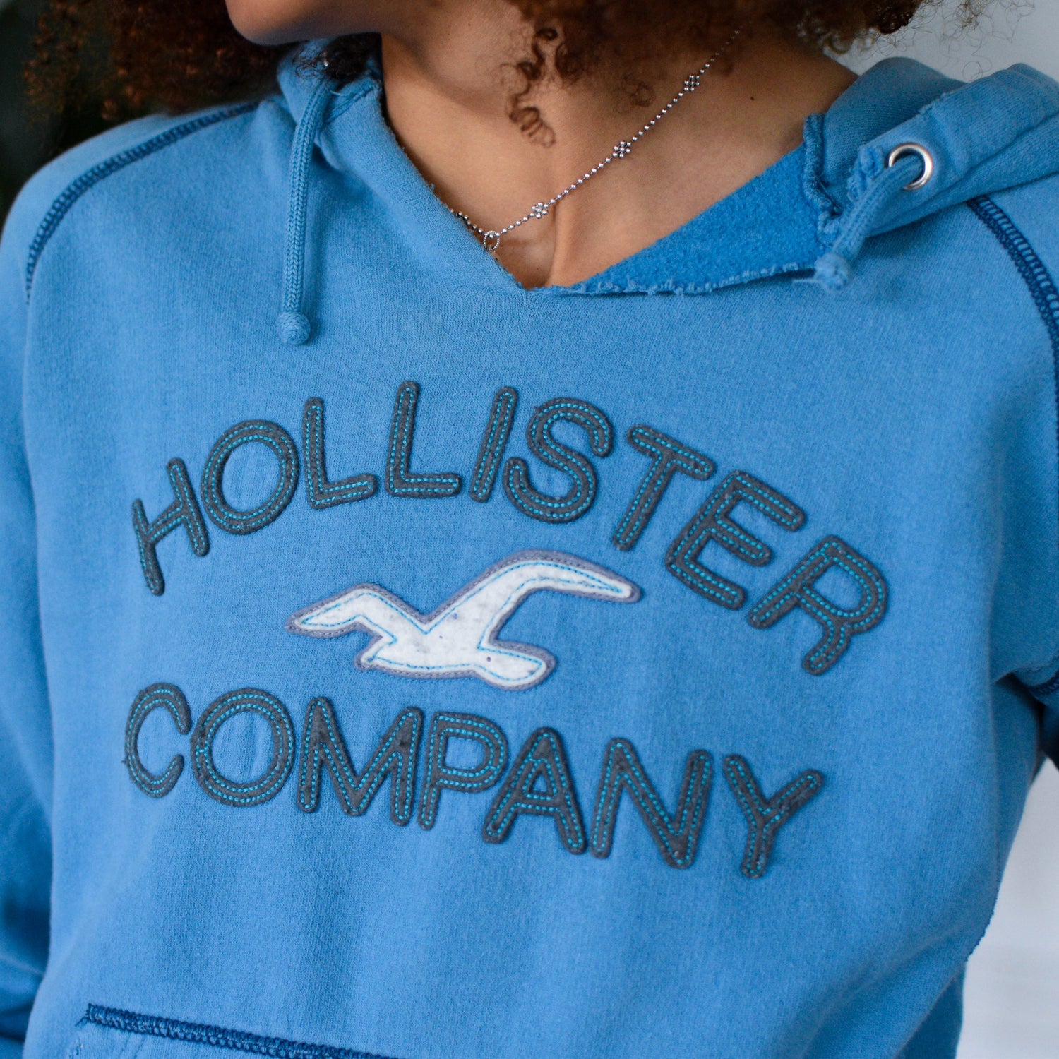 Vintage Hollister Ripped Neckline Hoodie