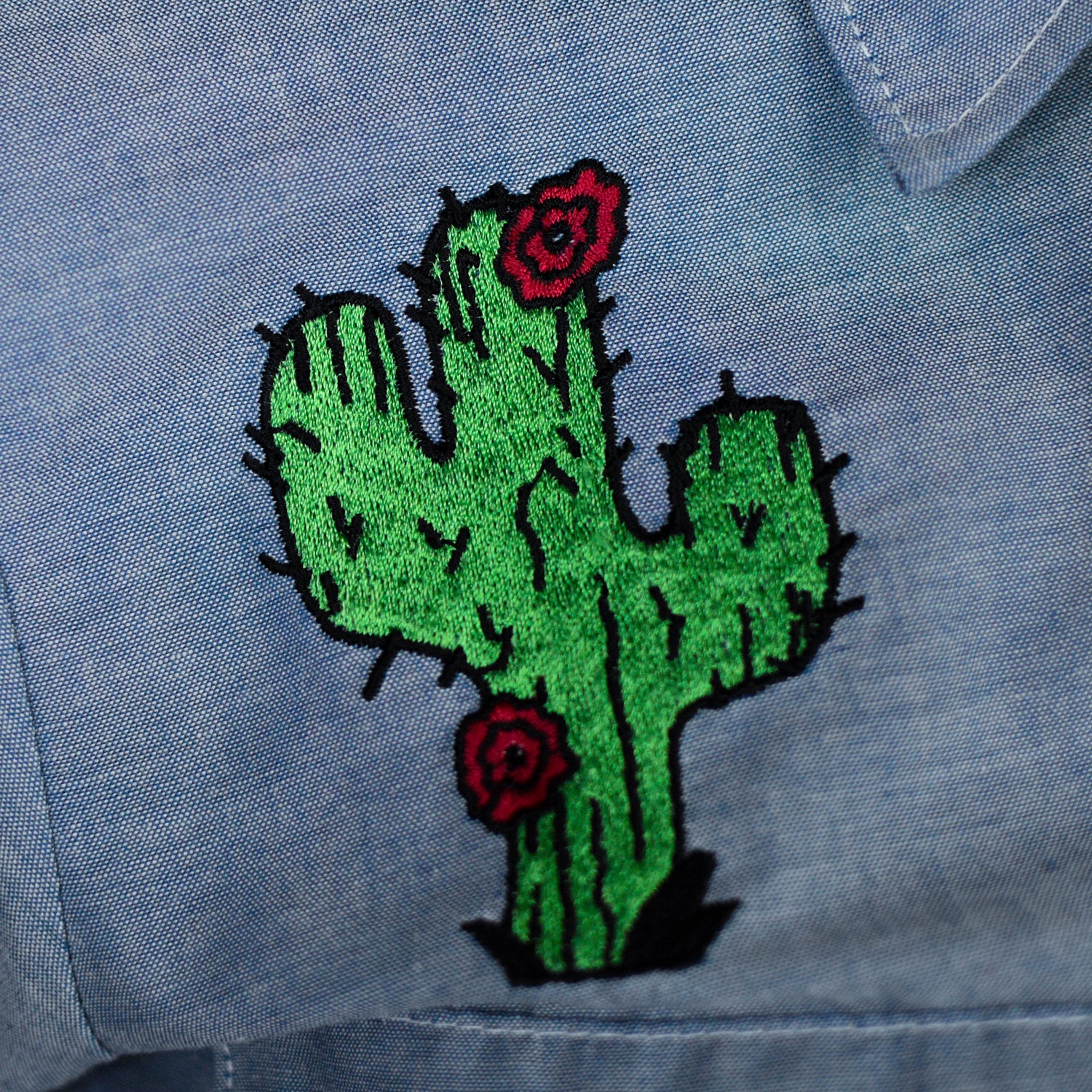 Vintage Embroidered Cowboy Button-Up Shirt