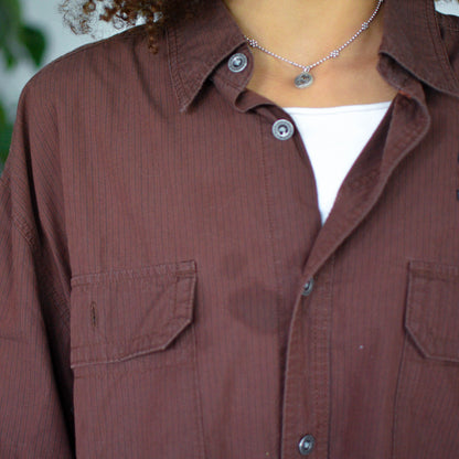 Vintage Harley Davidson Brown Button Up