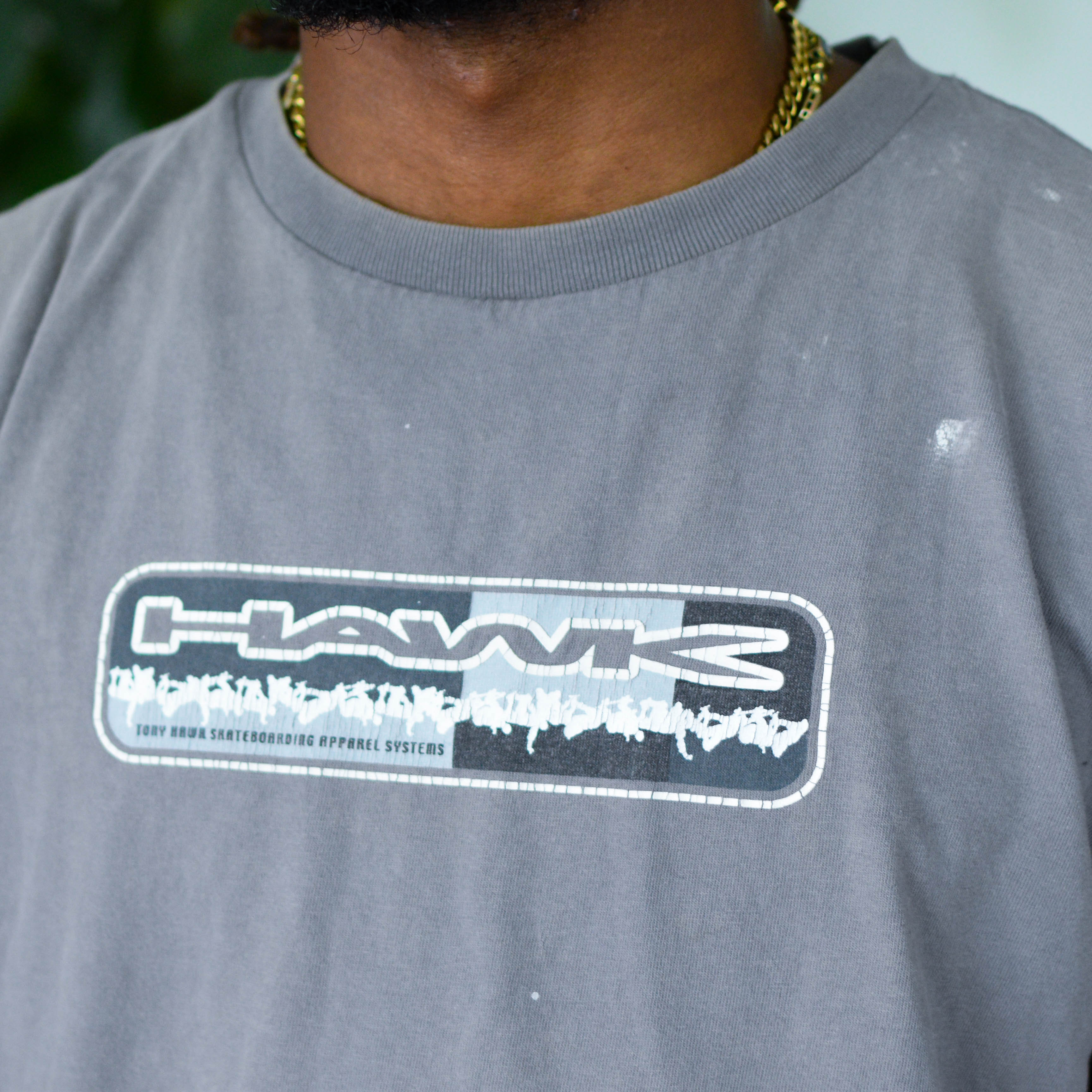Vintage Y2K Tony Hawk Gray Graphic T-Shirt