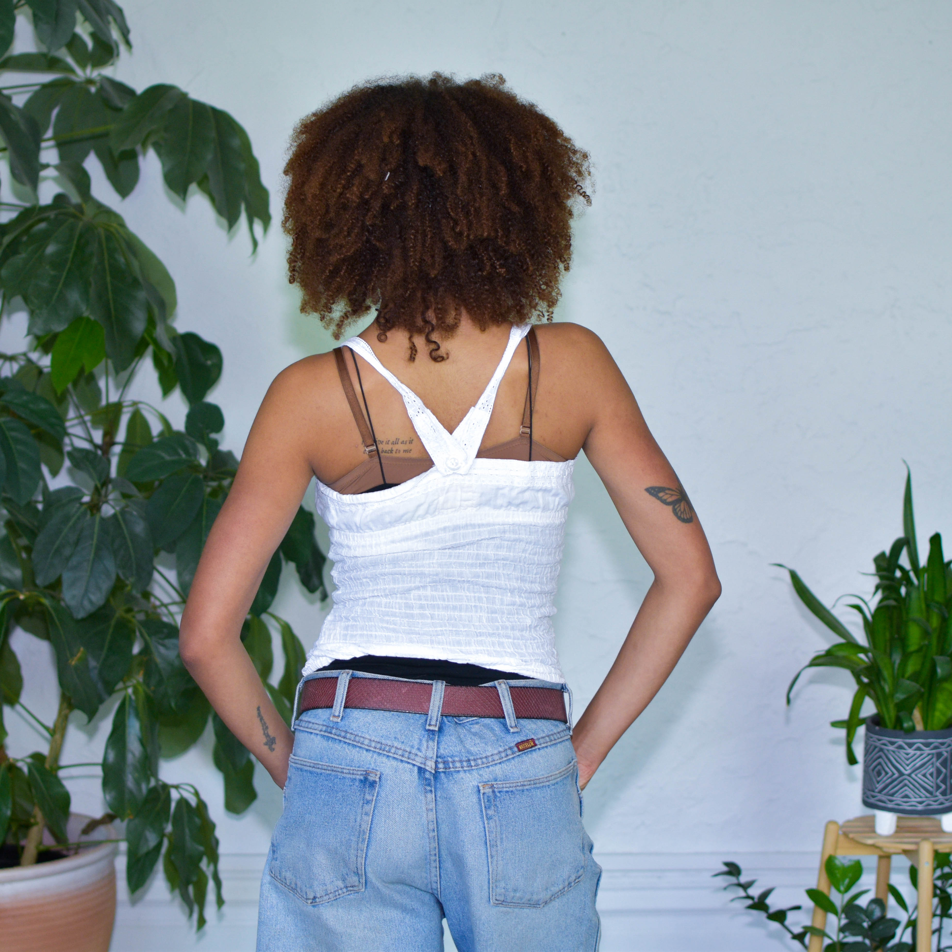 Free People White Eyelet Top