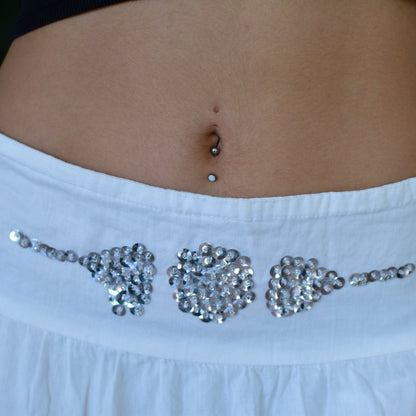 Vintage Y2K SXY JNS White Maxi Skirt