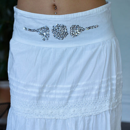 Vintage Y2K SXY JNS White Maxi Skirt