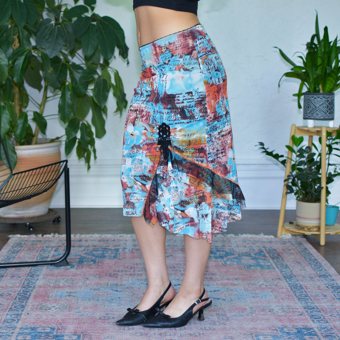 Vintage Y2K Cloanice Abstract Print Skirt