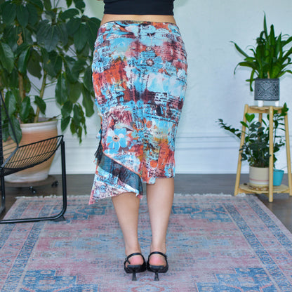 Vintage Y2K Cloanice Abstract Print Skirt
