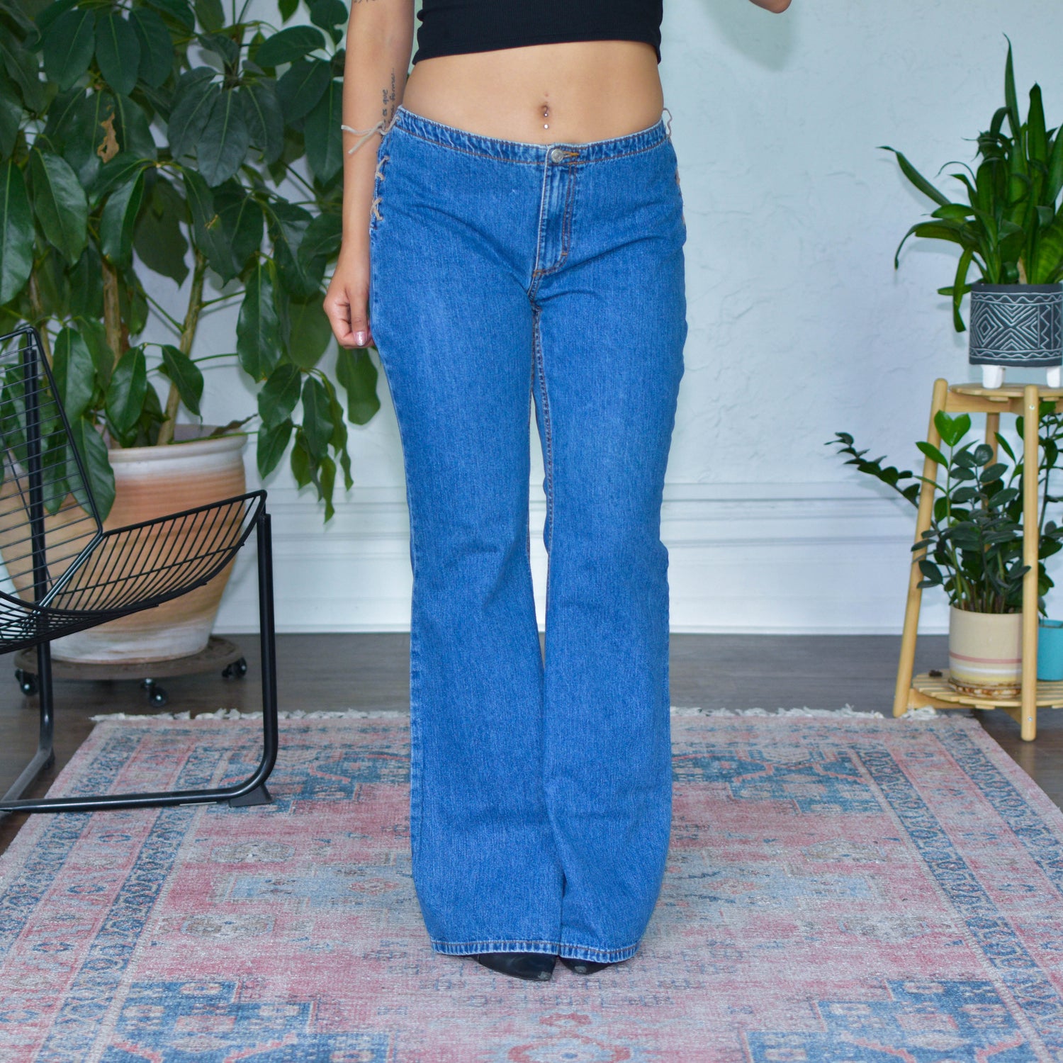 Vintage Y2K Jordache Lace-Up Flare Jeans