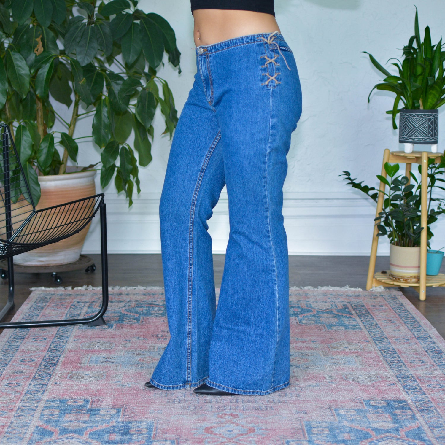 Vintage Y2K Jordache Lace-Up Flare Jeans