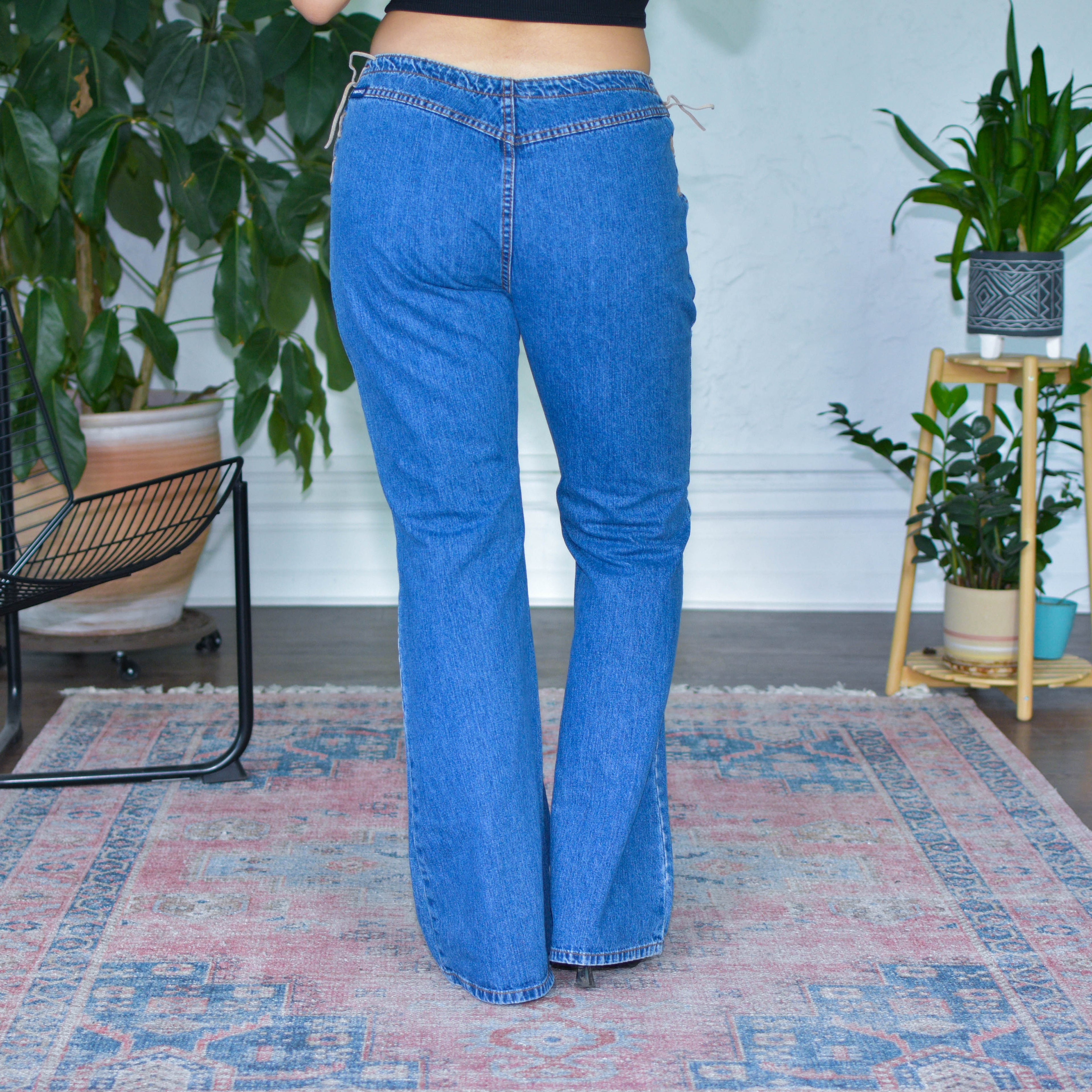 Vintage Y2K Jordache Lace-Up Flare Jeans
