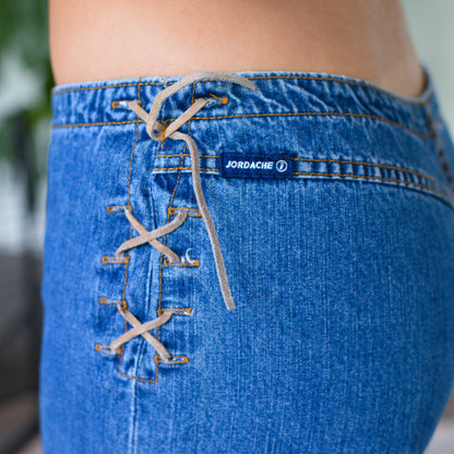 Vintage Y2K Jordache Lace-Up Flare Jeans