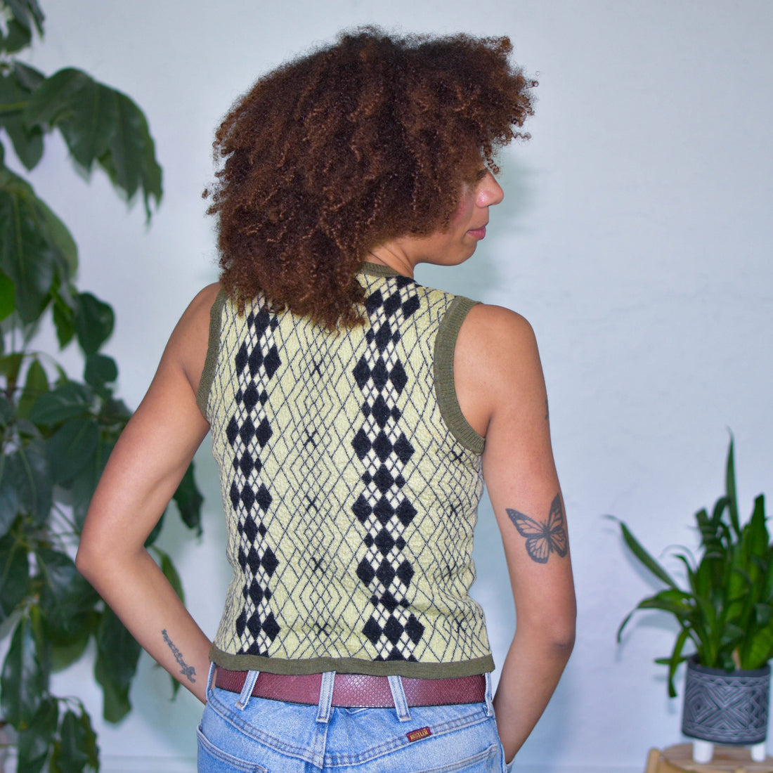 Vintage Y2K Argyle Wool Vest