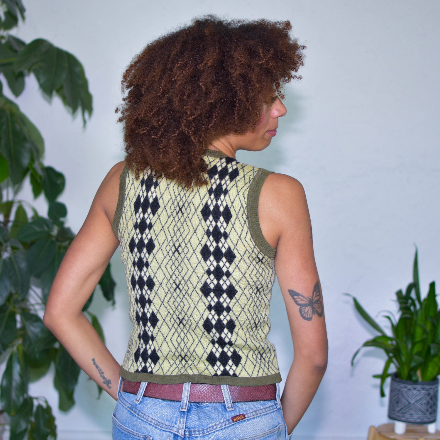 Vintage Y2K Argyle Wool Vest