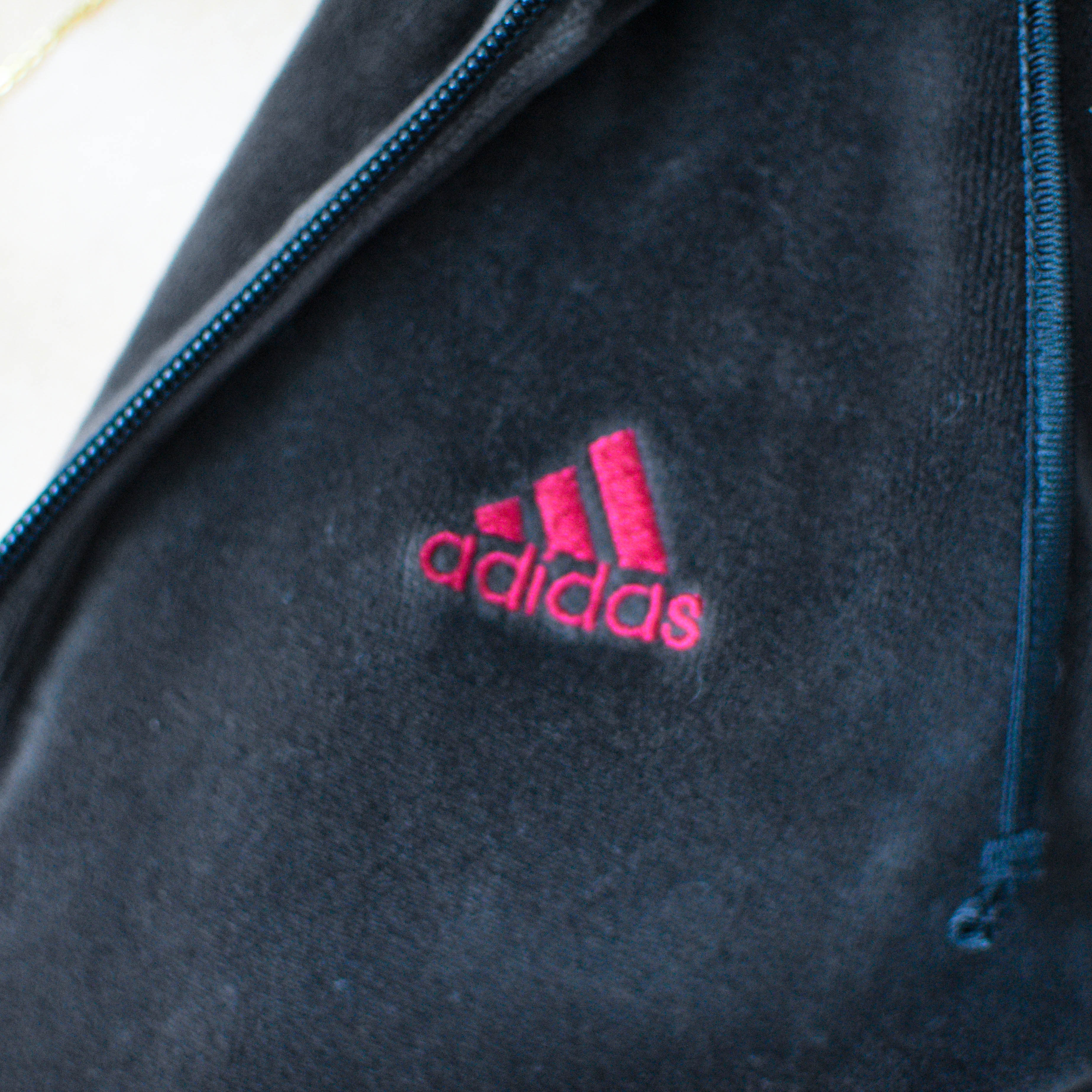 Vintage Y2K Adidas Velour Zip-Up Hoodie