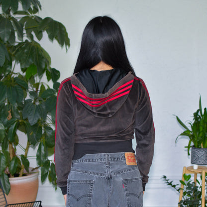Vintage Y2K Adidas Velour Zip-Up Hoodie
