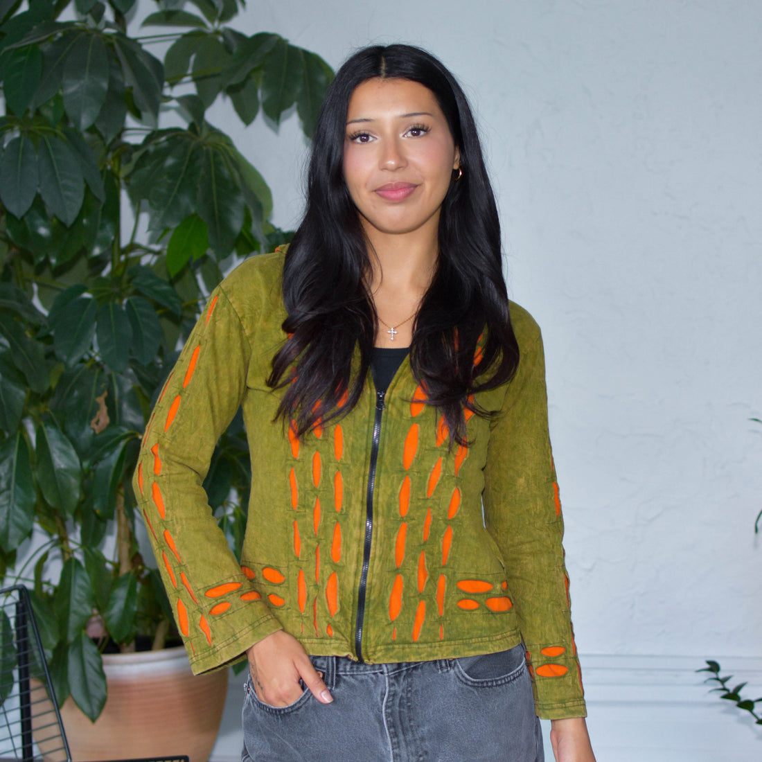 Vintage Y2K Stonewash Patchwork Pixie Hoodie