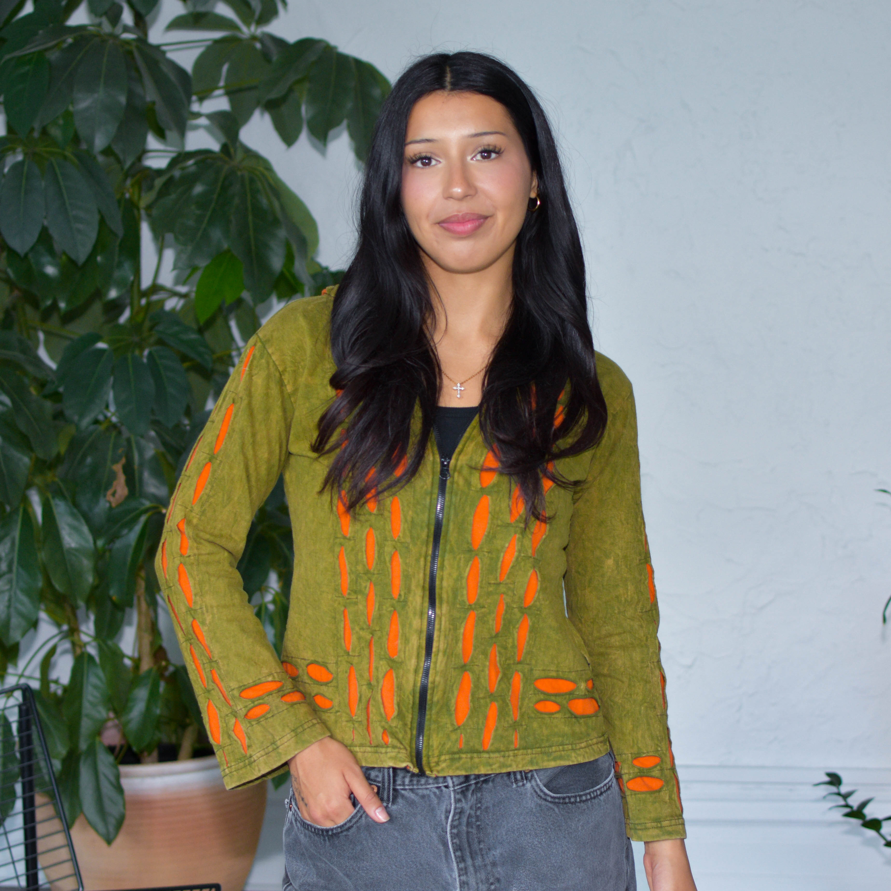 Vintage Y2K Stonewash Patchwork Pixie Hoodie