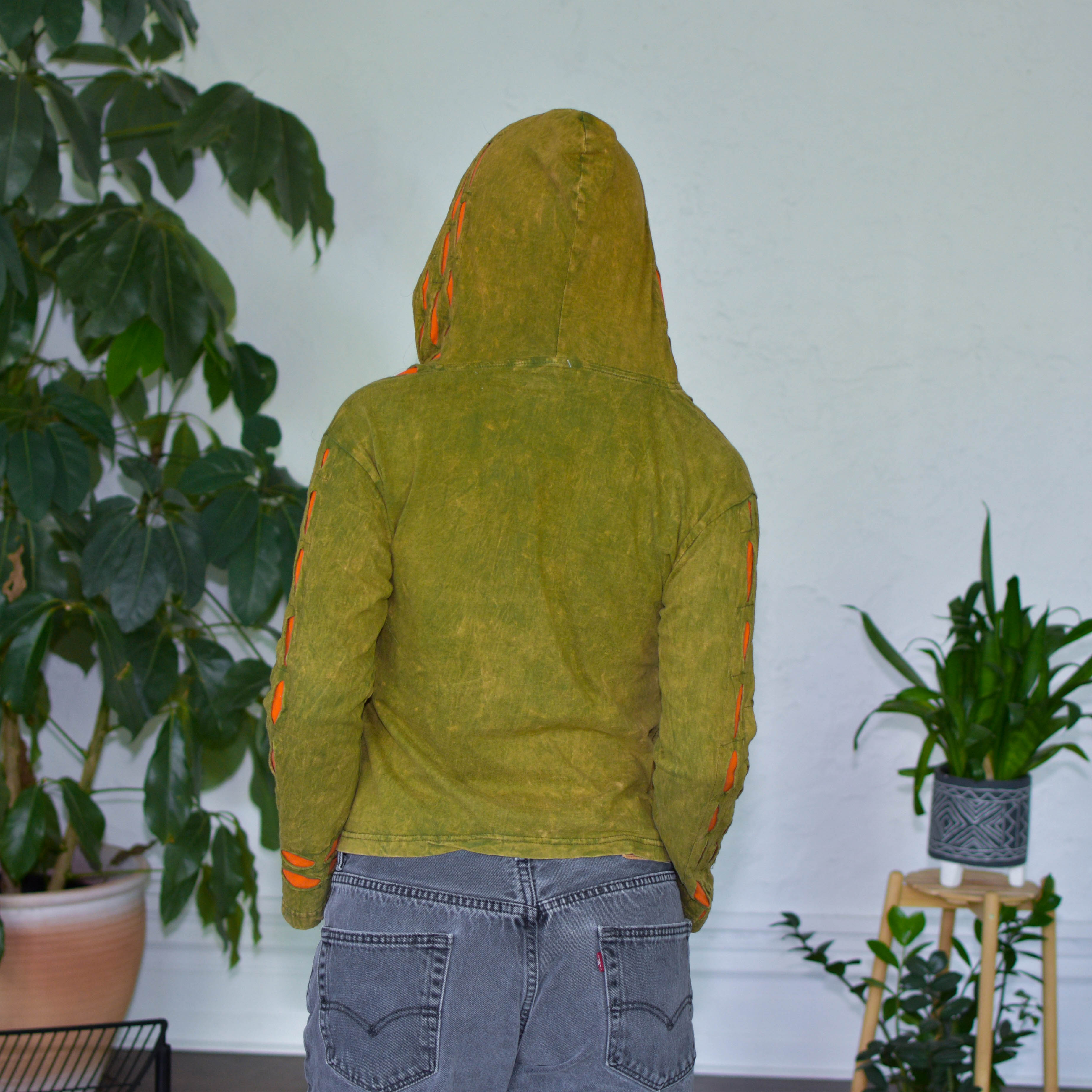 Vintage Y2K Stonewash Patchwork Pixie Hoodie