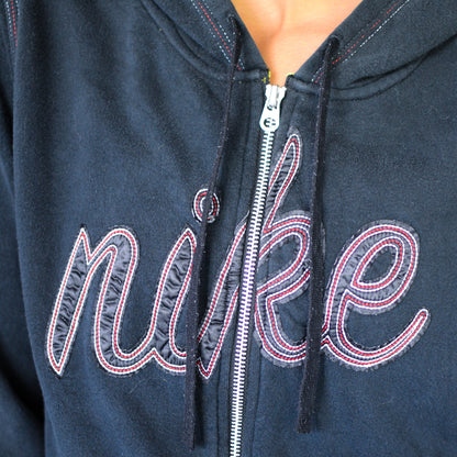 Vintage Y2K Grey Embroidered Nike Hoodie