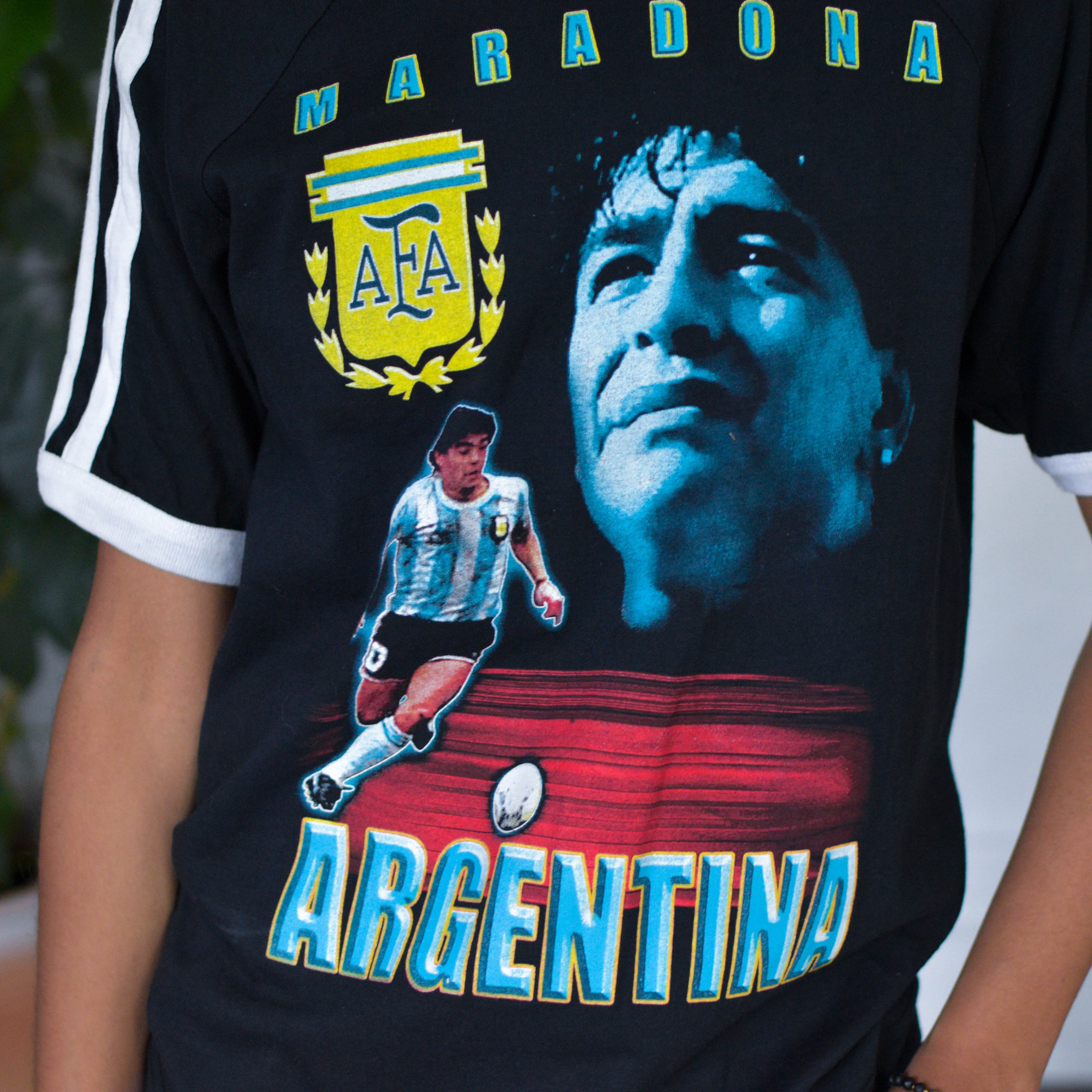 Vintage Diego Maradona Argentina Ringer T-Shirt