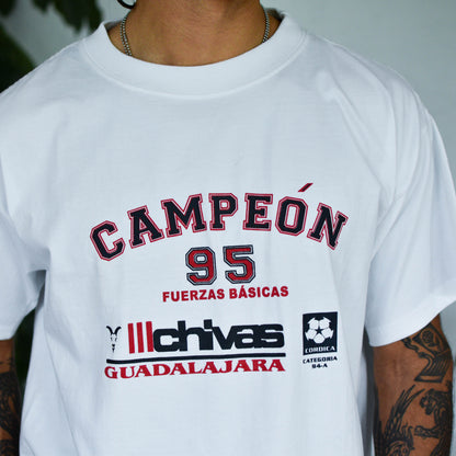 Vintage 1995 Chivas de Guadalajara Fuerzas Basicas Champion T-Shirt