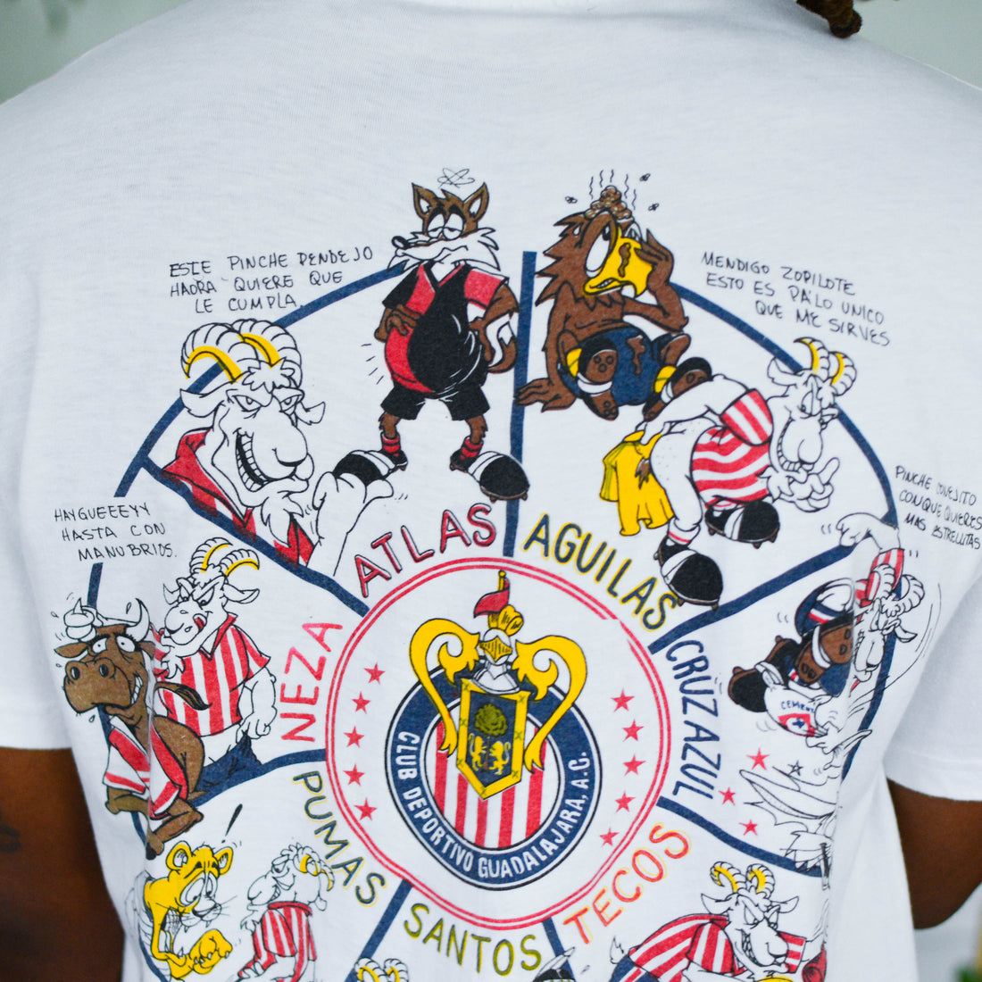 Vintage Chivas de Guadalajara Caricature Graphic T-Shirt