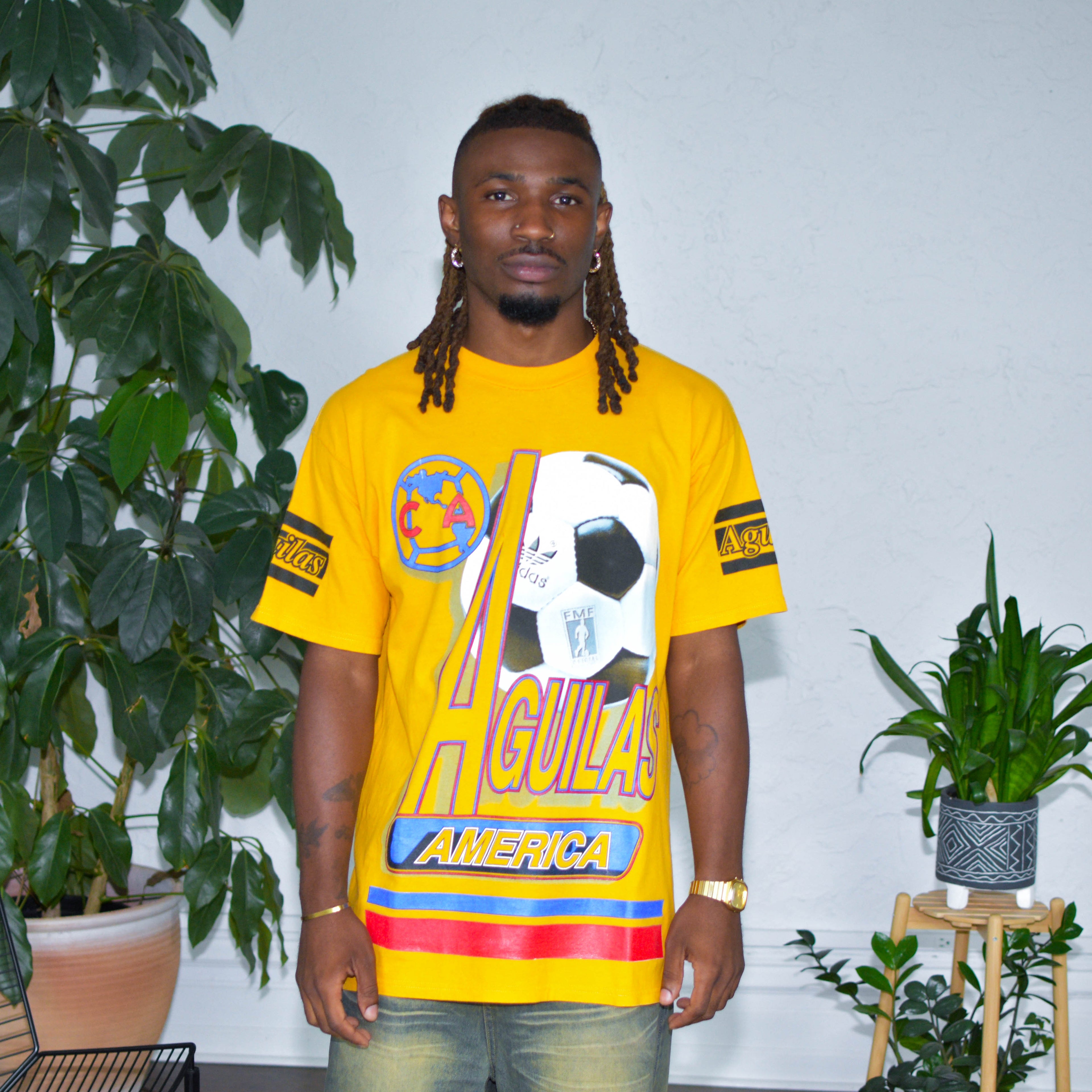 Vintage Club America Yellow AOP Graphic T-Shirt