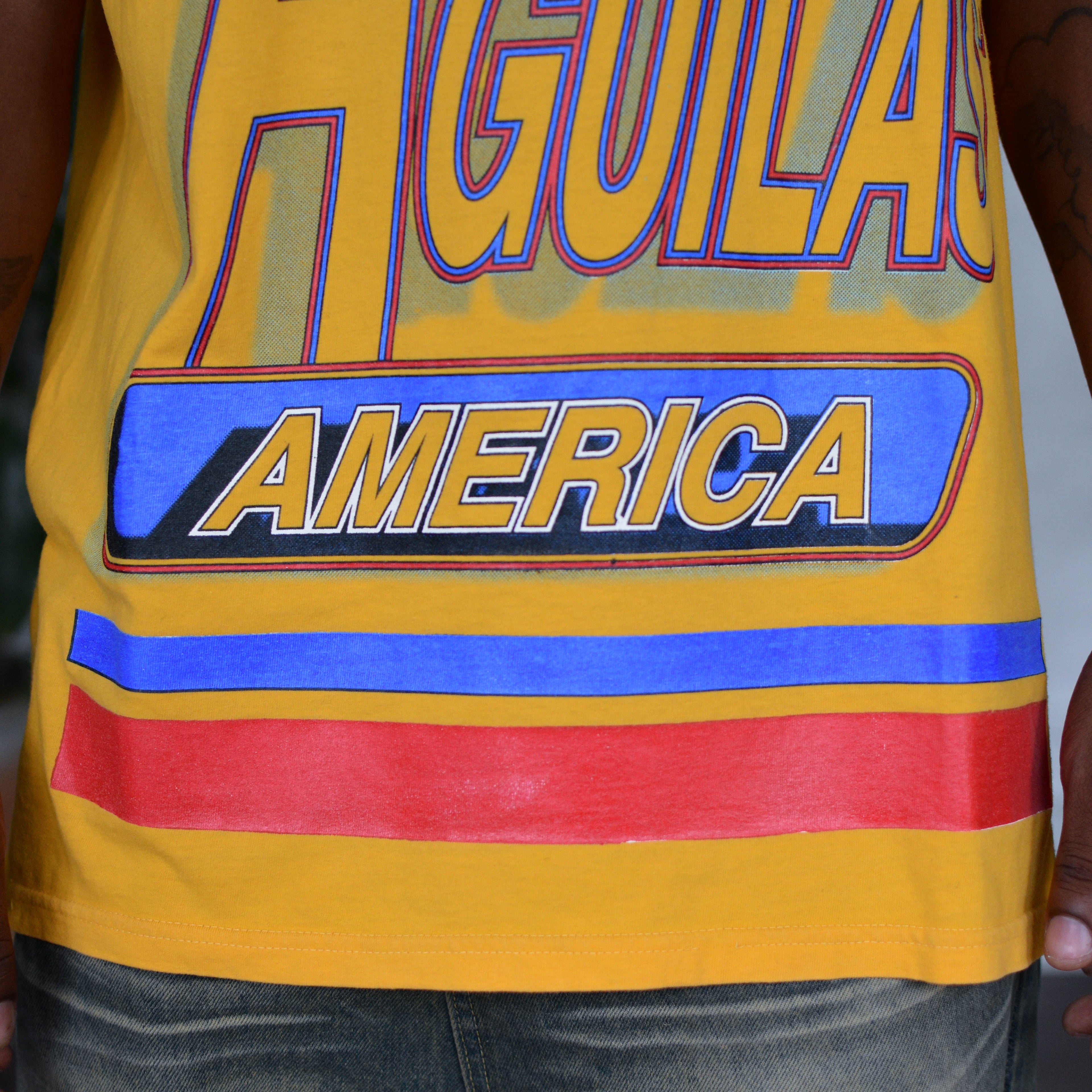 Vintage Club America Yellow AOP Graphic T-Shirt