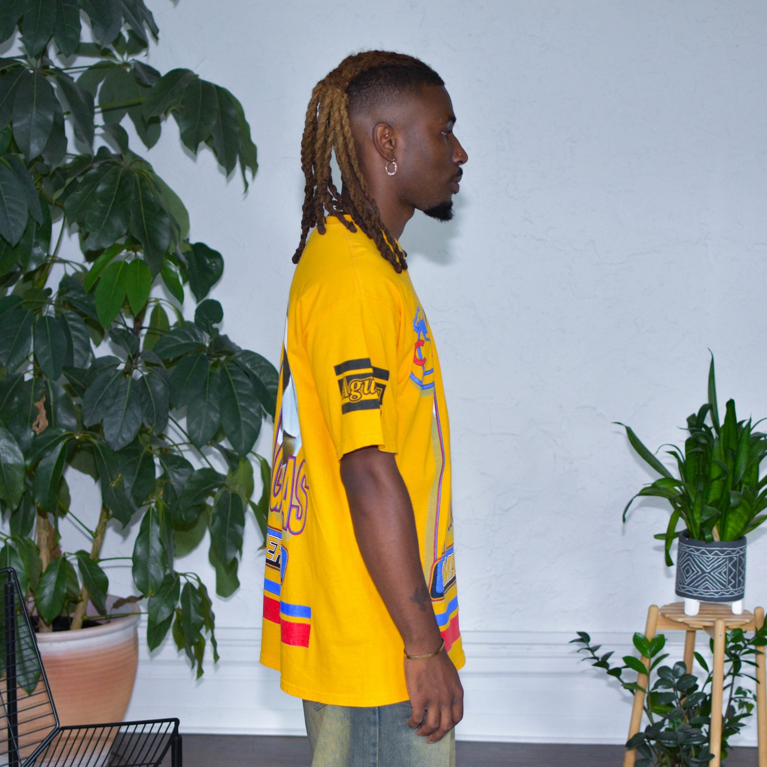 Vintage Club America Yellow AOP Graphic T-Shirt