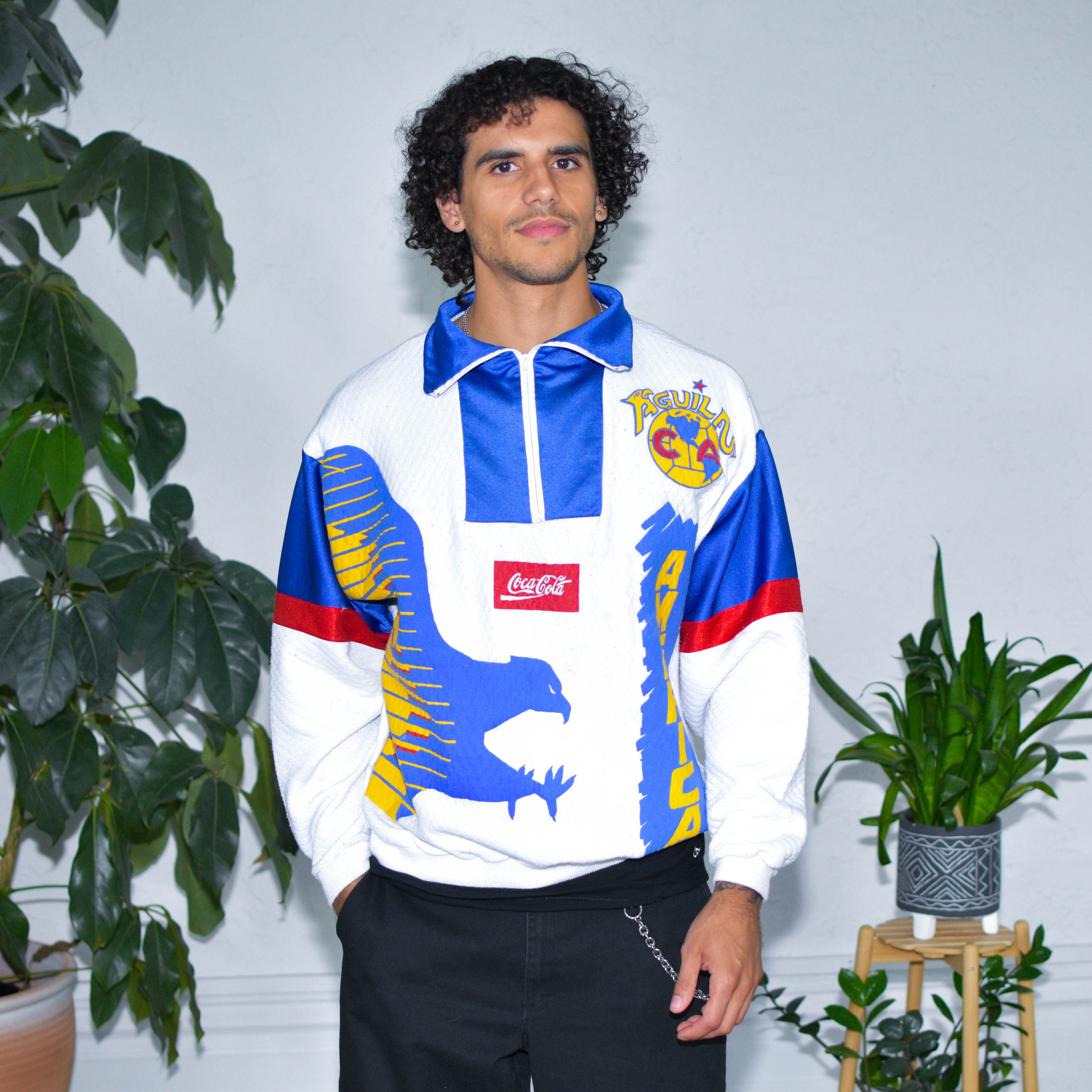 Vintage 90s Club America Quarter-Zip AOP Sweatshirt