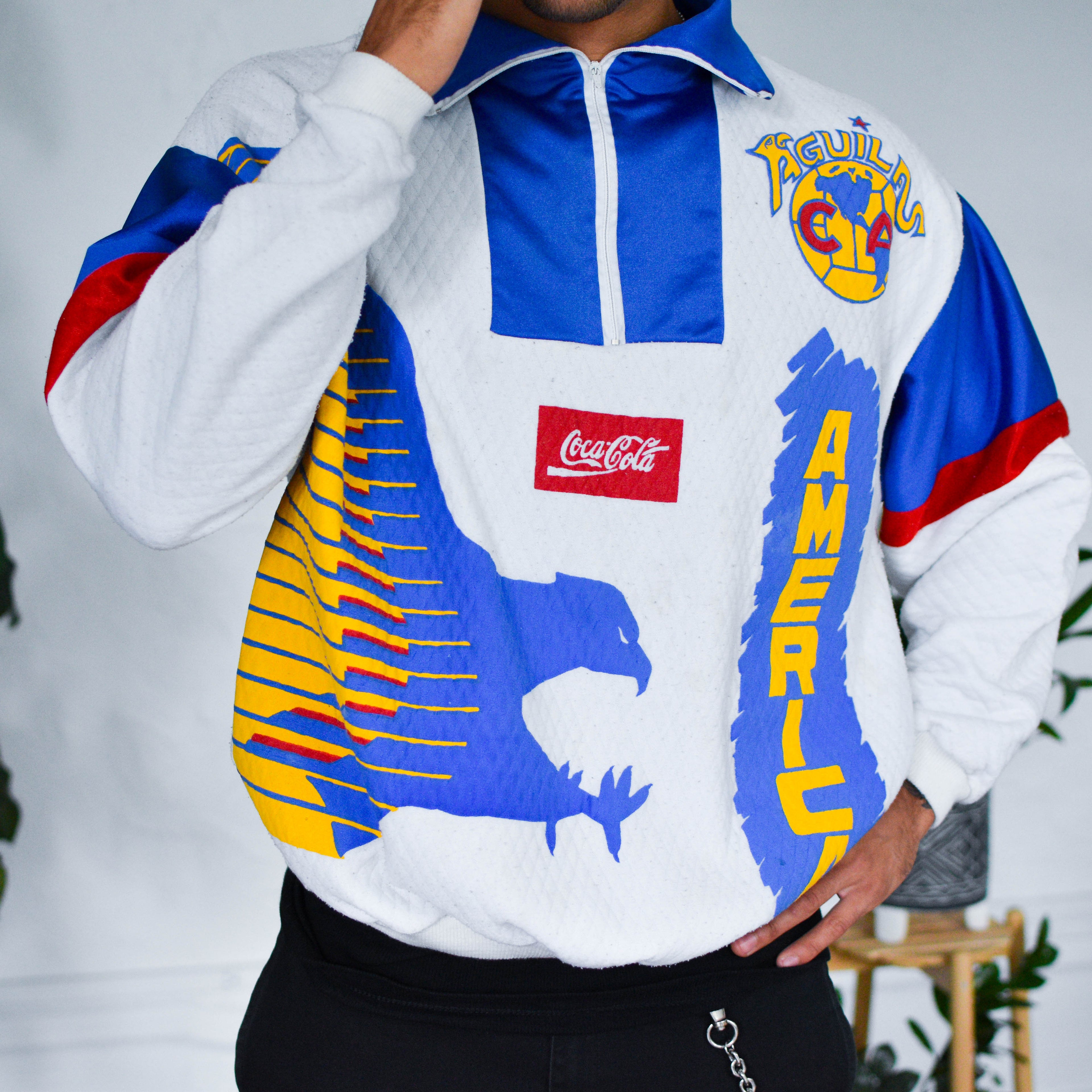 Vintage 90s Club America Quarter-Zip AOP Sweatshirt