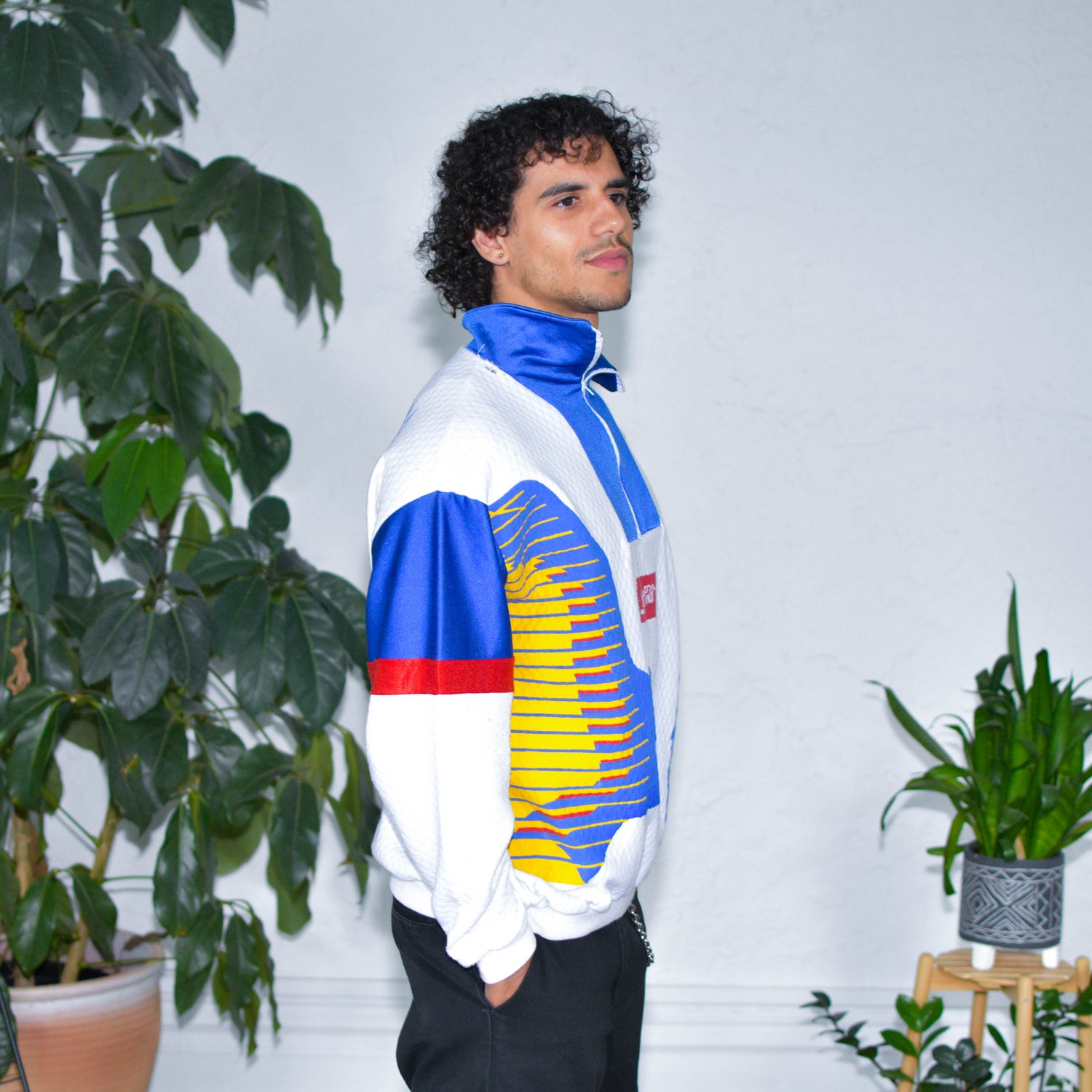Vintage 90s Club America Quarter-Zip AOP Sweatshirt