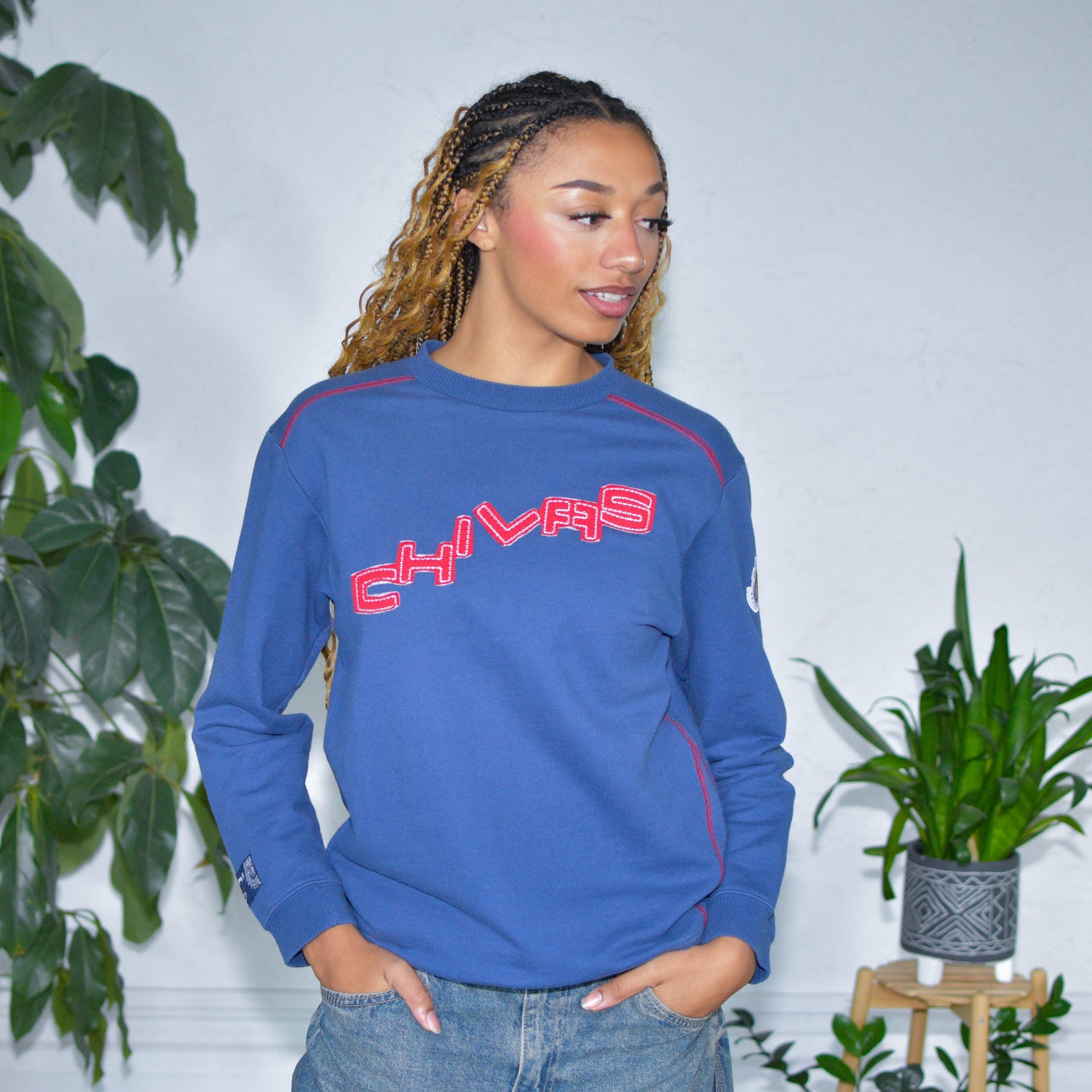 Vintage Chivas de Guadalajara Navy Embroidered Sweatshirt
