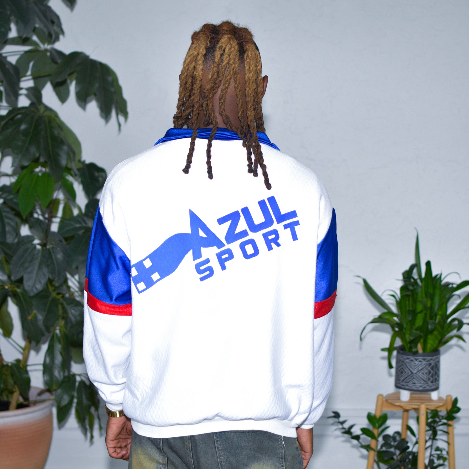 Vintage 90s Cruz Azul Quarter-Zip AOP Sweatshirt